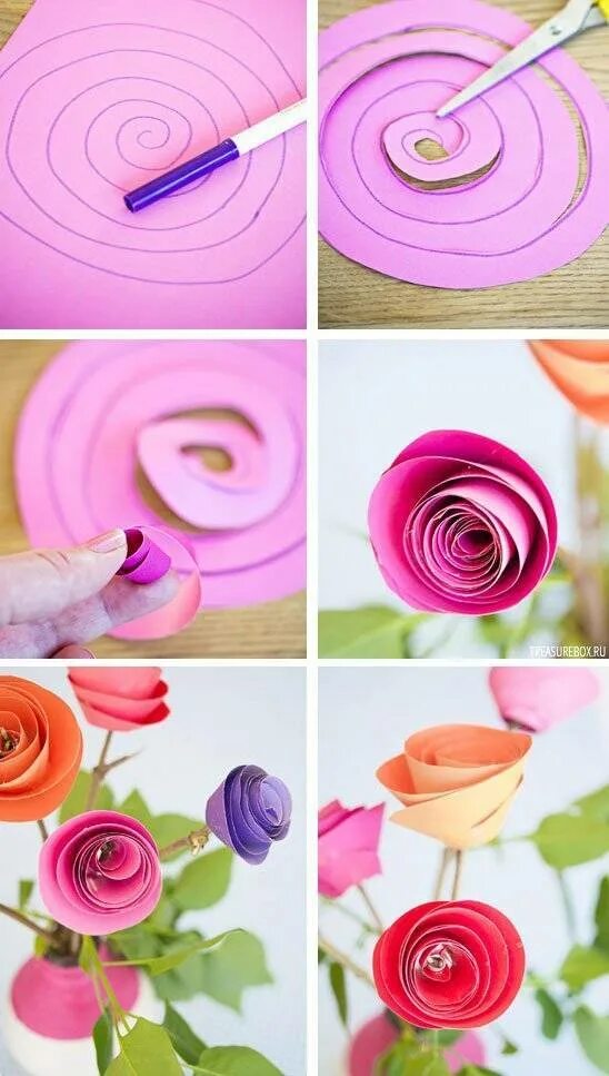 Видео как сделать быстро и легко. Как сделать цветок из бумаги своими руками. Как сделать розу из бумаги ребенку. Объемные цветы своими руками. Объемные цветы из бумаги.