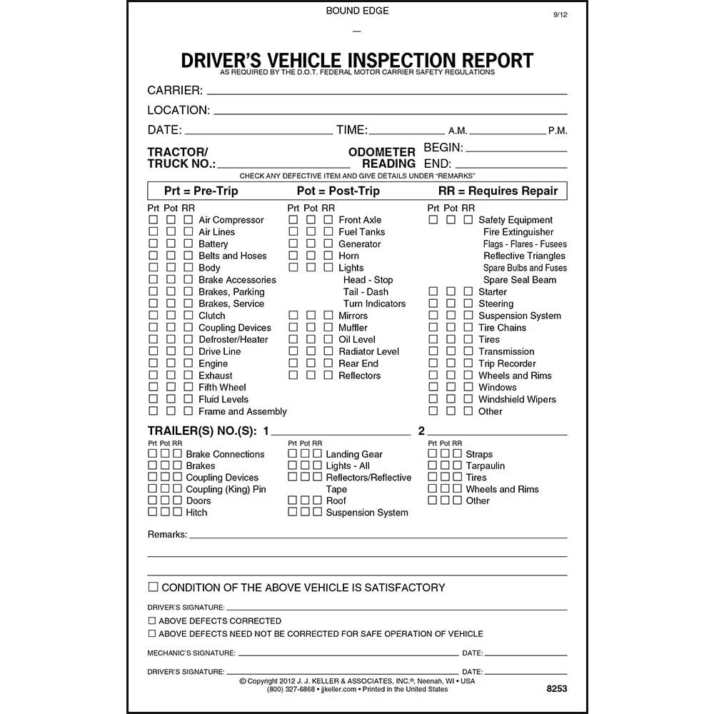 Inspection Report. Light vehicle Inspection Report. Annual Inspection Report. Driver vehicle examination Report.