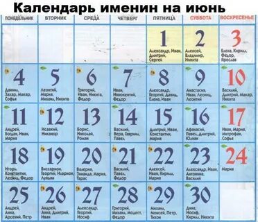 Имя по святцам для девочек в июле