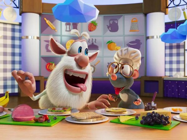 Буба кулинарные серии. Готовим с бубой фруктовые фигурки. Готовим вместе с бубой. Буба 1 сезон. Буба готовим с бубой.