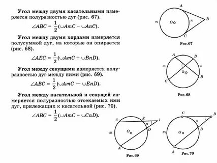 Чему равен угол между 2 секущими