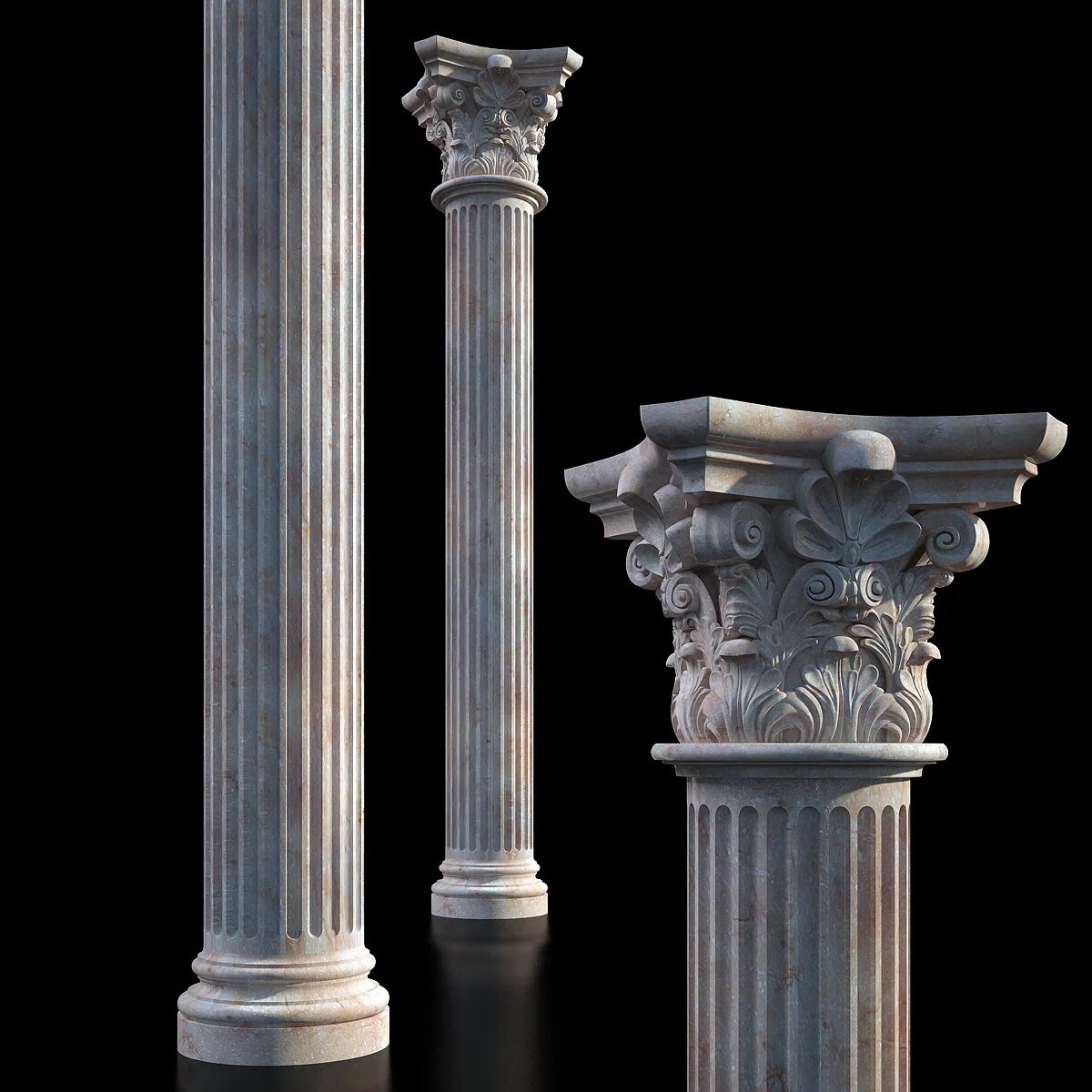 Three column. Колонна 3dm. Античные колонны. Греческие колонны. Классическая колонна.