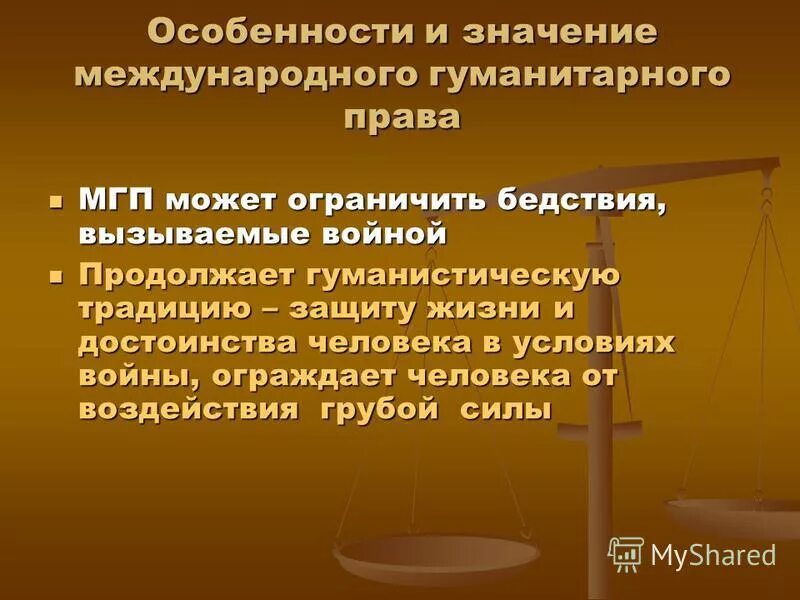Значение международного гуманитарного