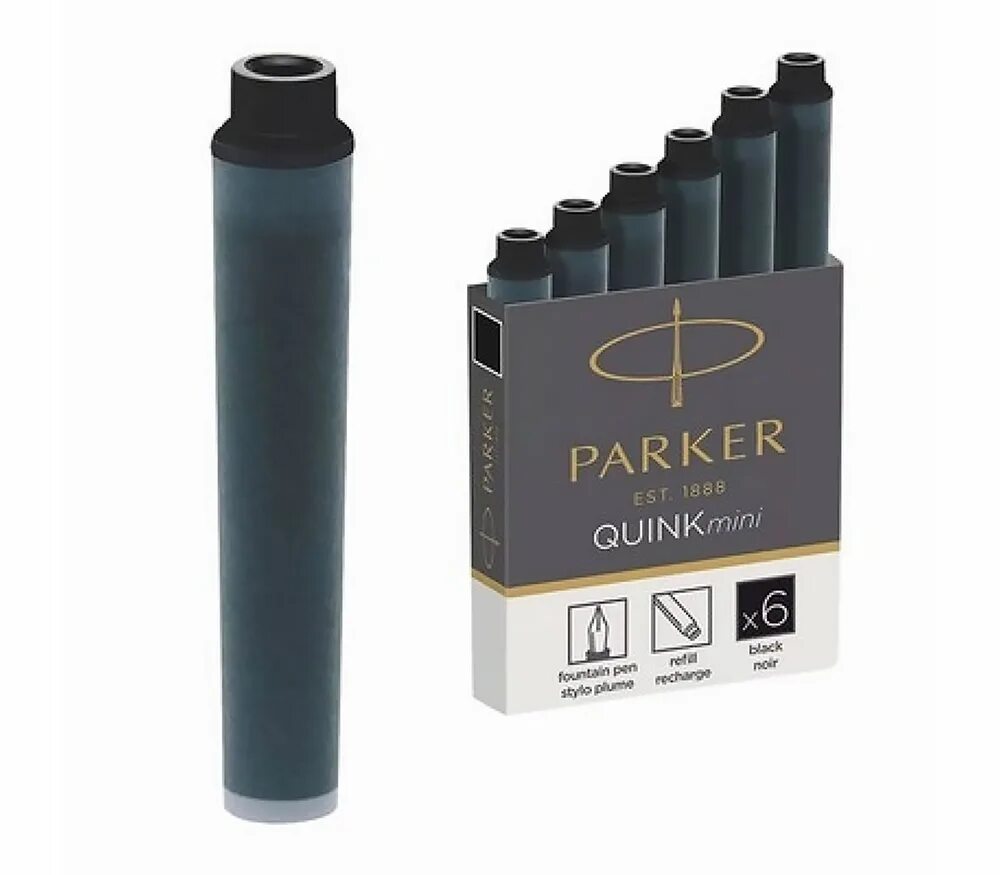 Картридж чернилами перьевой ручки. 142389, Картриджи чернильные Parker Cartridge Quink, комплект 5 шт., темно-синие, 1950385. Мини картридж short Quink (6 шт. В упак.) Чёрн.. Картридж чернила для перьевой ручки Паркер. Картридж для перьевой ручки Parker.