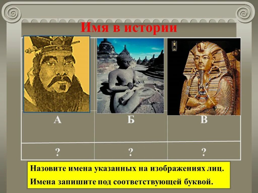Под соответствующими буквами