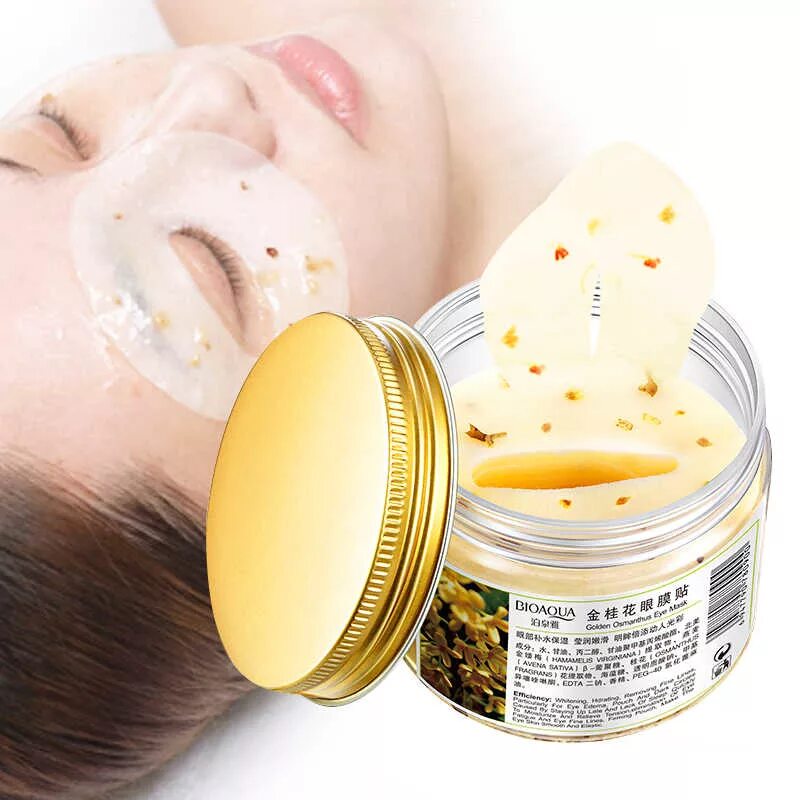 Маска для кожи вокруг глаз BIOAQUA Golden Osmanthus Eye Mask 80 патчей. Патчи с османтусом БИОАКВА. Патчи BIOAQUA Eye Mask. Маска для век «золотой османтус» Rorec, 80 шт./140 г.