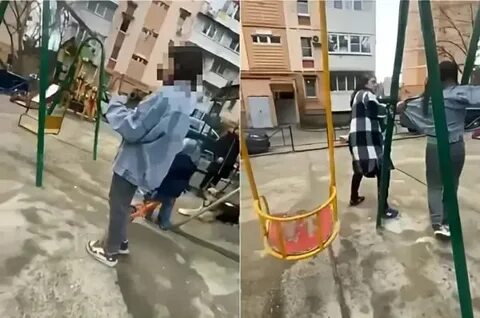Избил на детской площадке