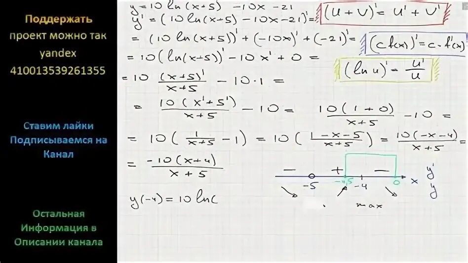 10 ln x 5. Найдите наибольшее значение функции Ln x+5 ^5.