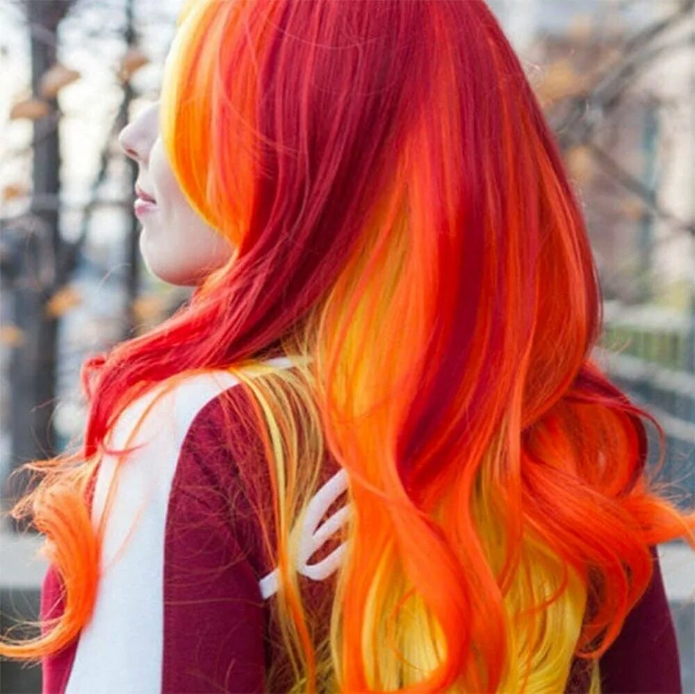 Цвета сочетающиеся с рыжими волосами. Яркие оранжевые волосы. Красно оранжевые волосы. Рыжие пряди. Окрашивание в рыжий.