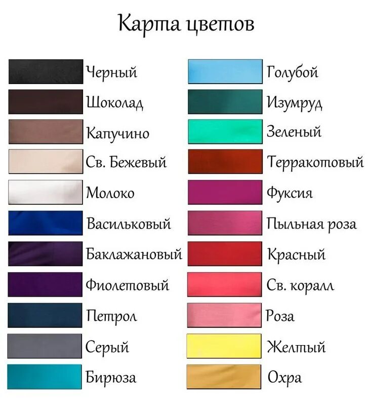 Таблица цветов тканей. Цвета одежды названия. Цвета названия оттенков. Название цветов в одежде. Модные названия цветов.