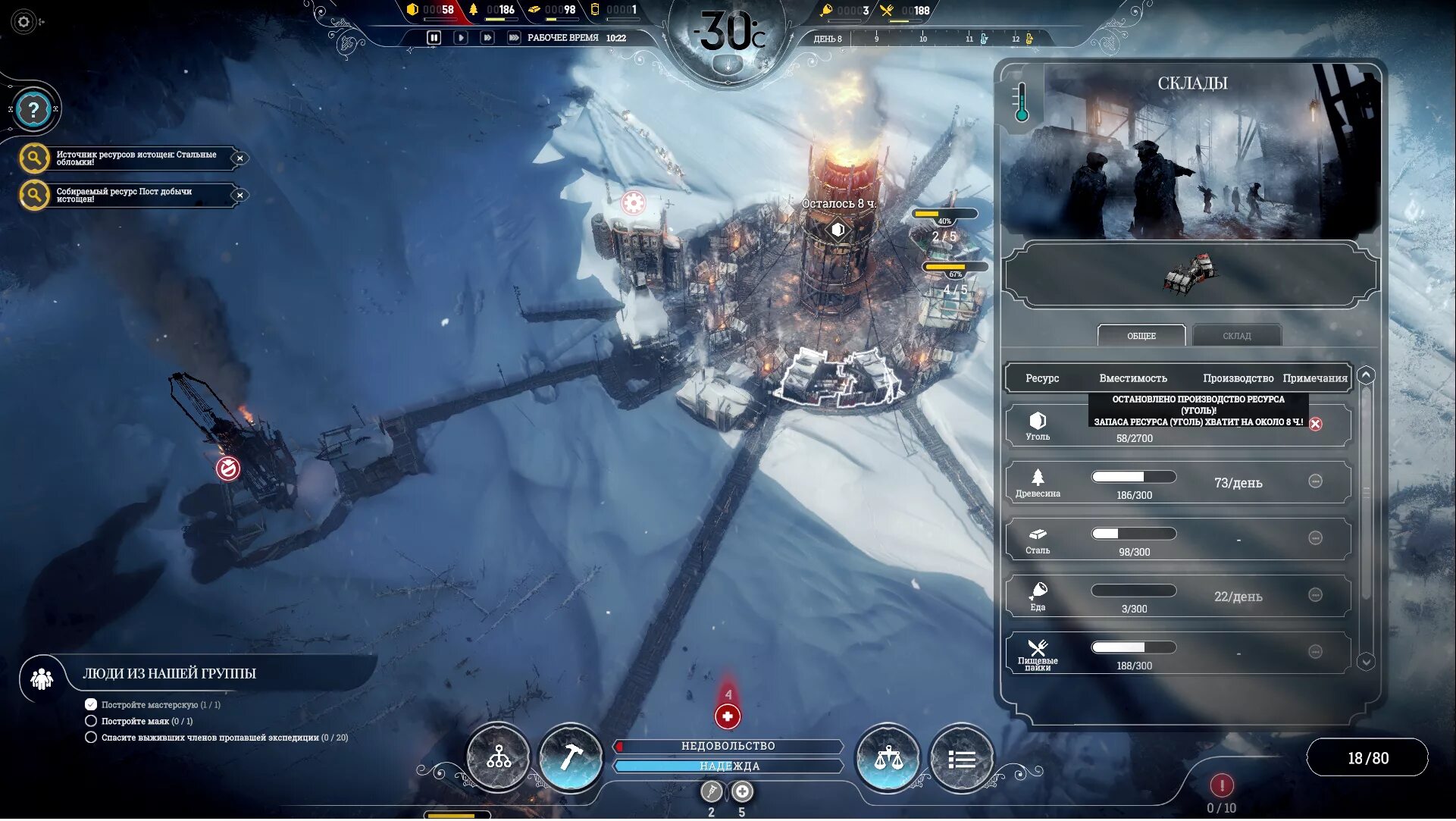 Frostpunk как отправить спасательную экспедицию. Угледобытчик достигнут лимит хранения в frostpunk. frostpunk угледобытчик где строить.
