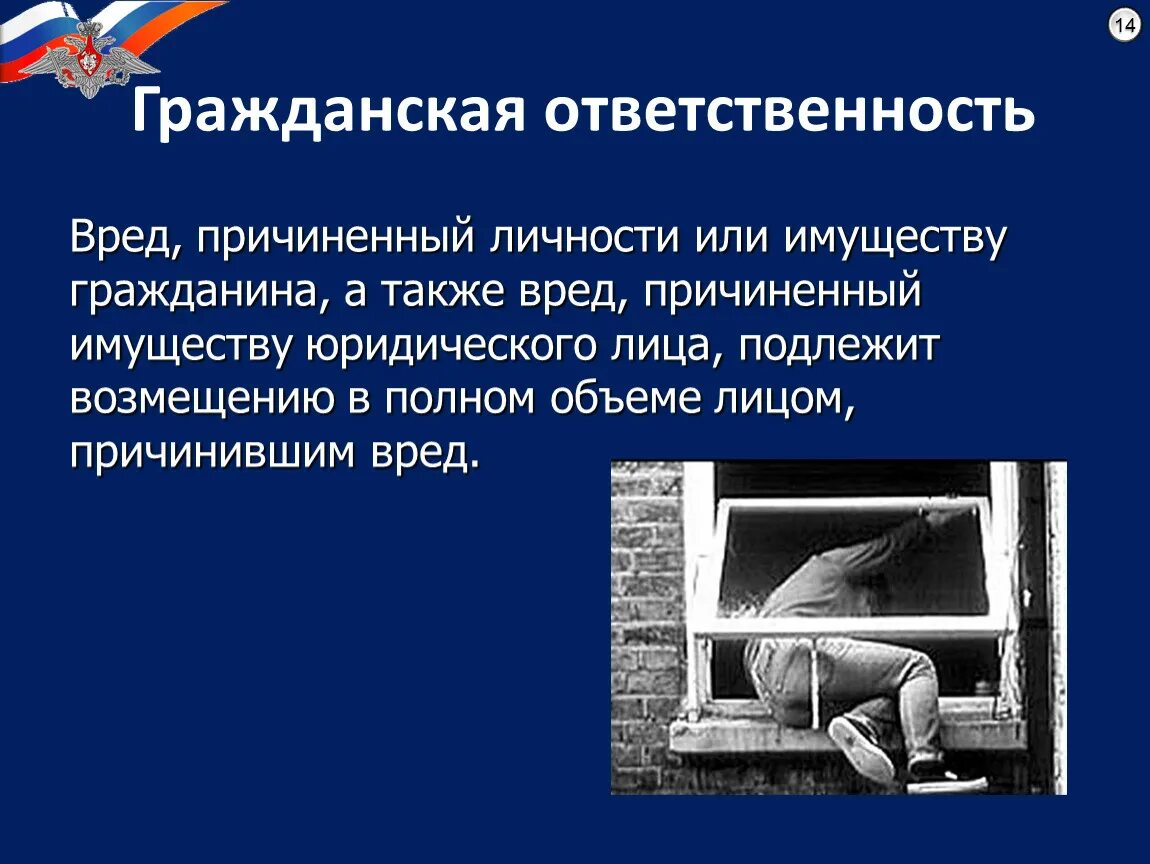 Имуществу гражданина а также вред. Гражданская ответственность. Вред имуществу юридического лица. Гражданская ответственность несовершеннолетних. Вред, причиненный личности гражданина.