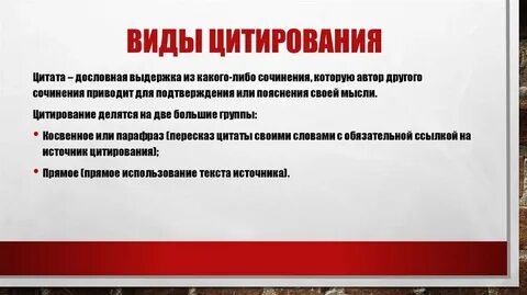 Виды цитирования