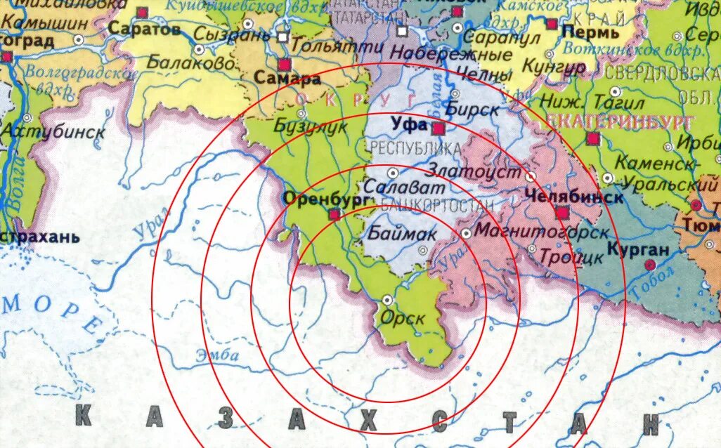 Орск на карте России. Местоположение города Орск. Где находится Орск в какой области на карте России. Орск географическое положение.