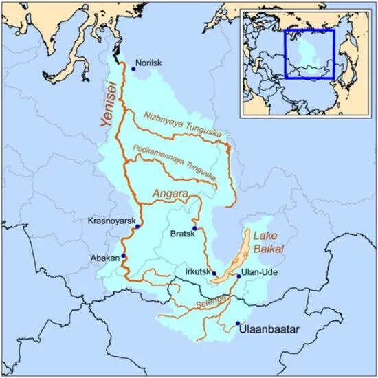 Река Енисей на карте. Бассейн реки Енисей на карте. Истоки реки Енисей на карте. Притоки реки Енисей на карте.