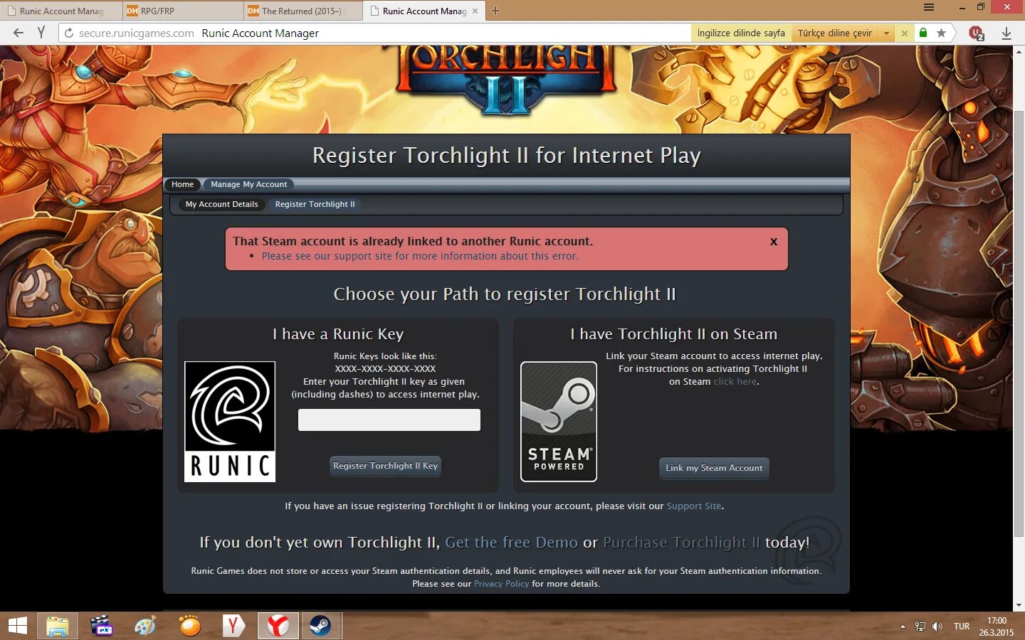 Зерафы торчлайт 2. Torchlight 2 купить ключ Steam. Торчлайт 2 коды. ТРЕЙД линк стим картинка. Steam click