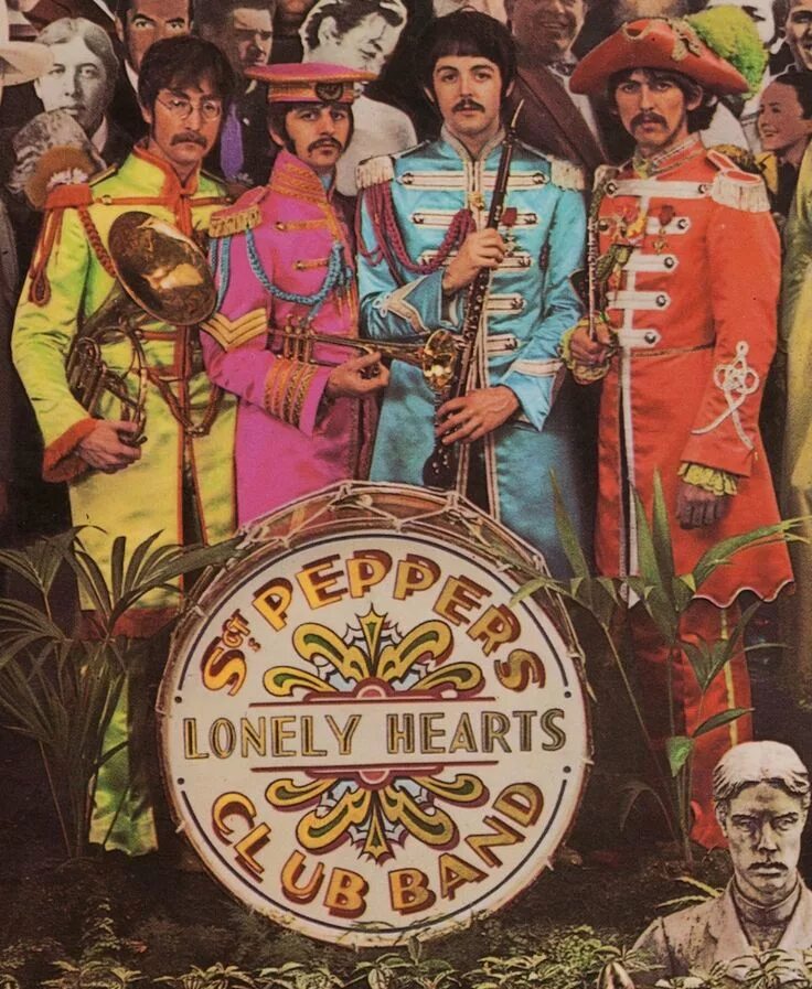 Beatles sgt peppers lonely hearts club. Обложка альбома Битлз Sgt Pepper s Lonely Hearts Club Band. Обложка Битлз сержант Пеппер. The Beatles Sgt. Pepper's Lonely Hearts Club Band обложка. Sgt. Pepper's Lonely Hearts Club Band Битлз.