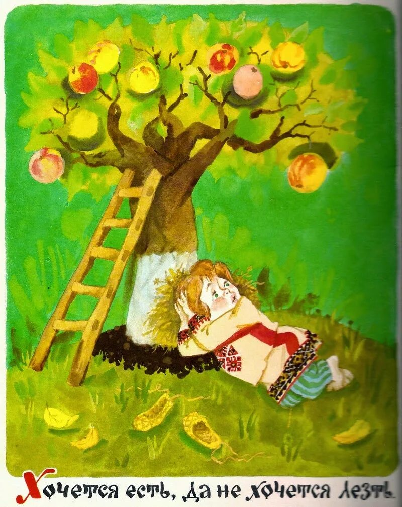 Пословица дерево в плодах. Иллюстрация. Иллюстрация к поговорке. Рисунок к пословице. Иллюстрации к детским книжкам.