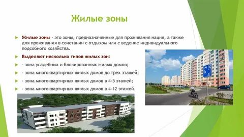 Размеры жилых зон