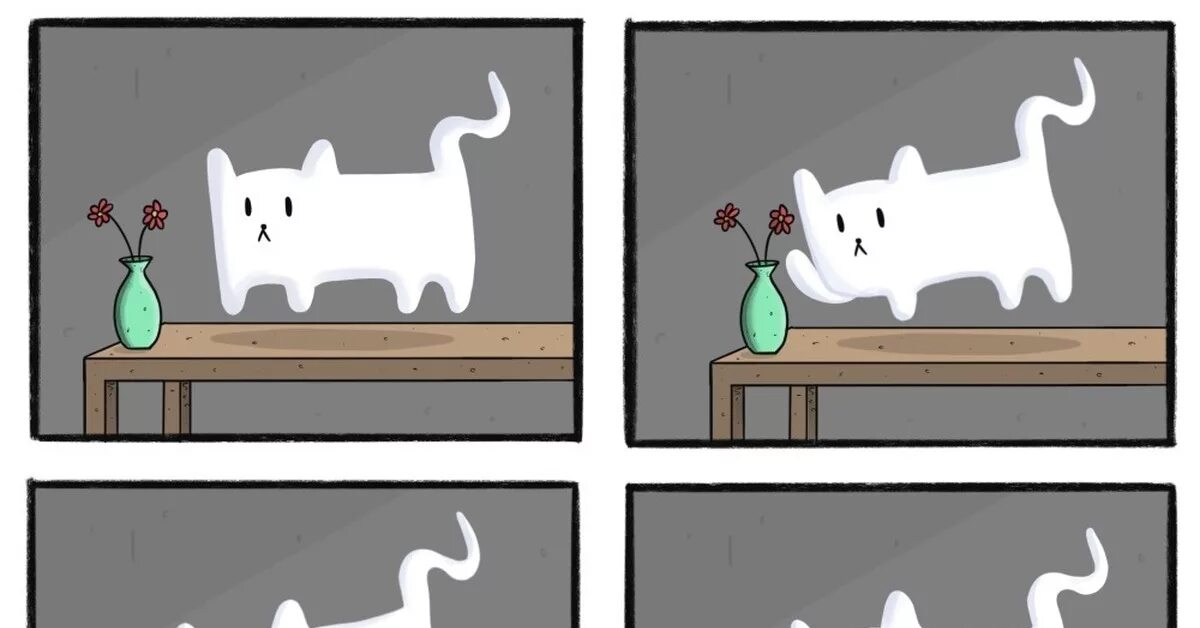Котик привидение. Кот призрак. Мемы с котиками. Комиксы про приведений. Повтори котика