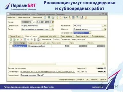 Программа реализации услуг
