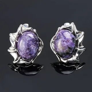 Серьги с чароитом