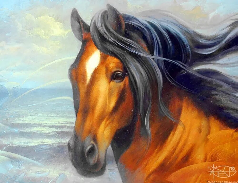 Лошадки маслом. Картины с лошадьми Артура Брагинского.