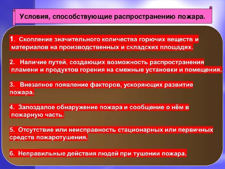 Возникновение и развитие пожара. Условия распространения пожара. Условия способствующие развитию пожара. Условия способствующие распространению пожара. Условия для возникновения и развития пожара.