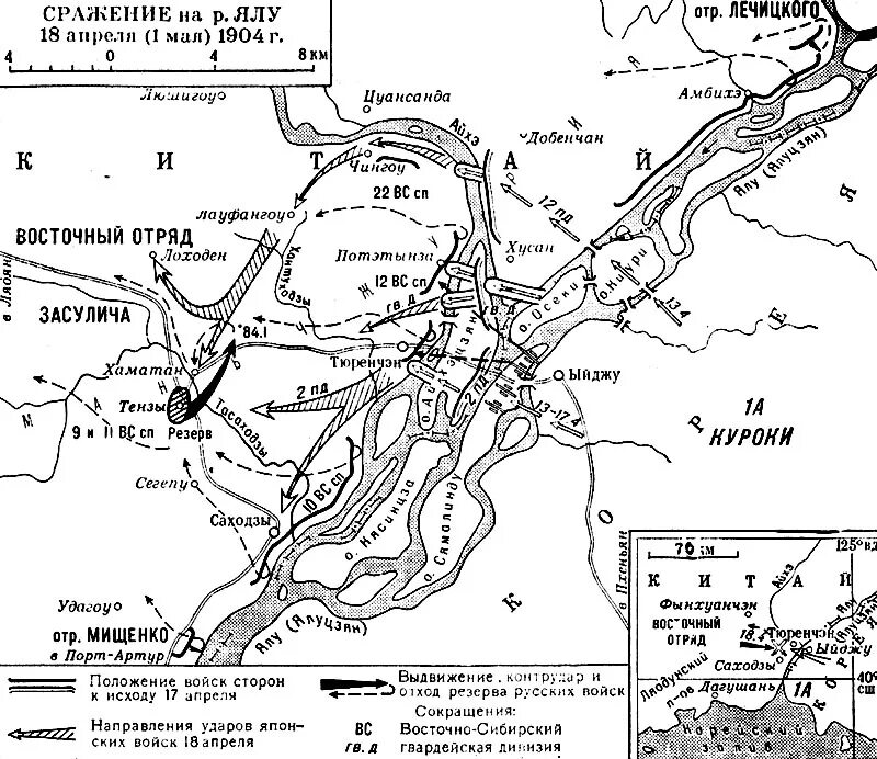 Сражение относящиеся к русско японской войне. Карта боевых действий русско-японской войны 1904-1905.