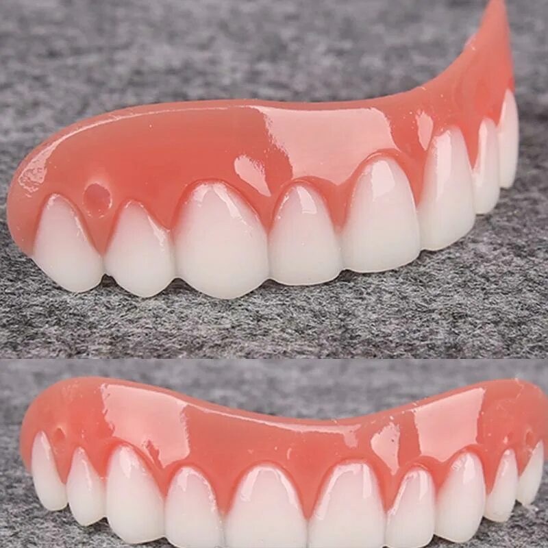 Силиконовые зубные протезы. Нейлоновый съемный протез. Силиконовые вставные зубы.