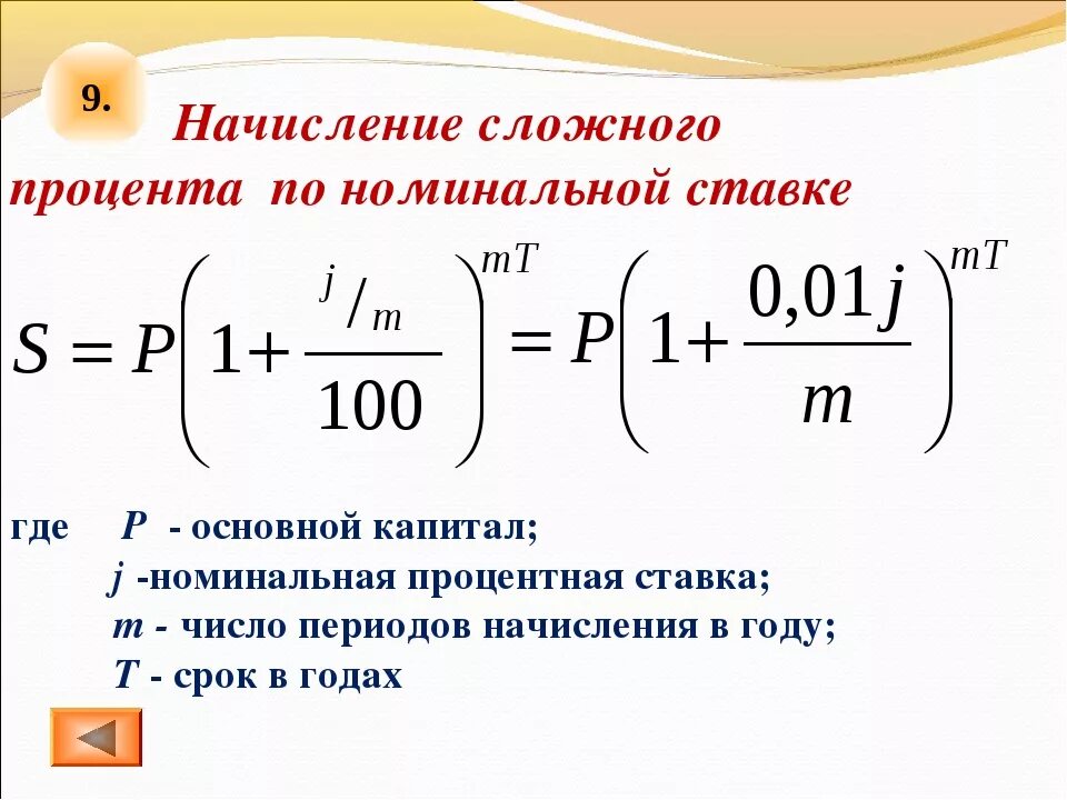 Формула сложных процентов. Формулы сложных процентов в математике. Сложная схема начисления процентов. Формула начисления сложных процентов.