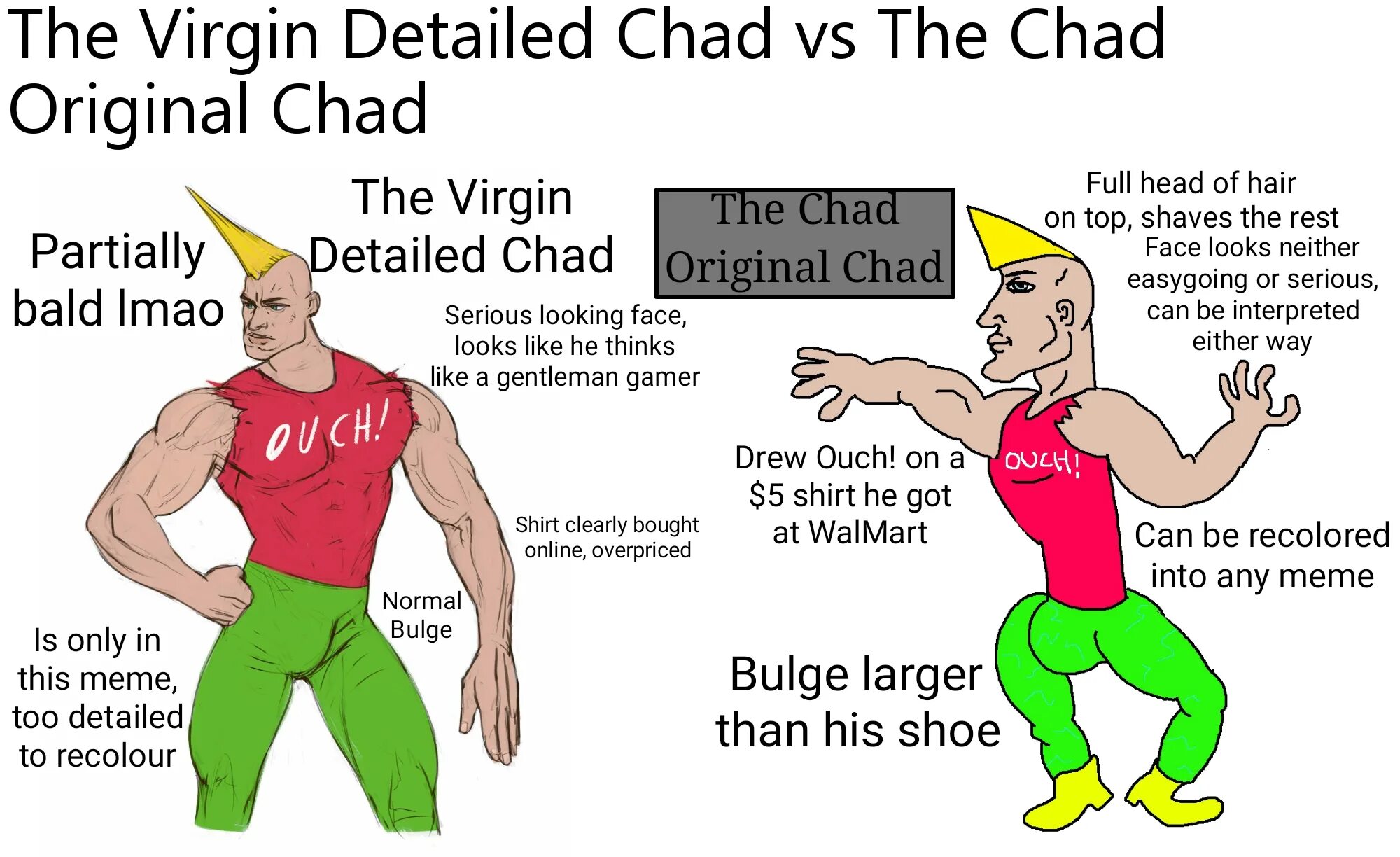 Chad al. Ouch Chad. Chad Original. Чад и Вирджин. Chad vs Virgin Мем.