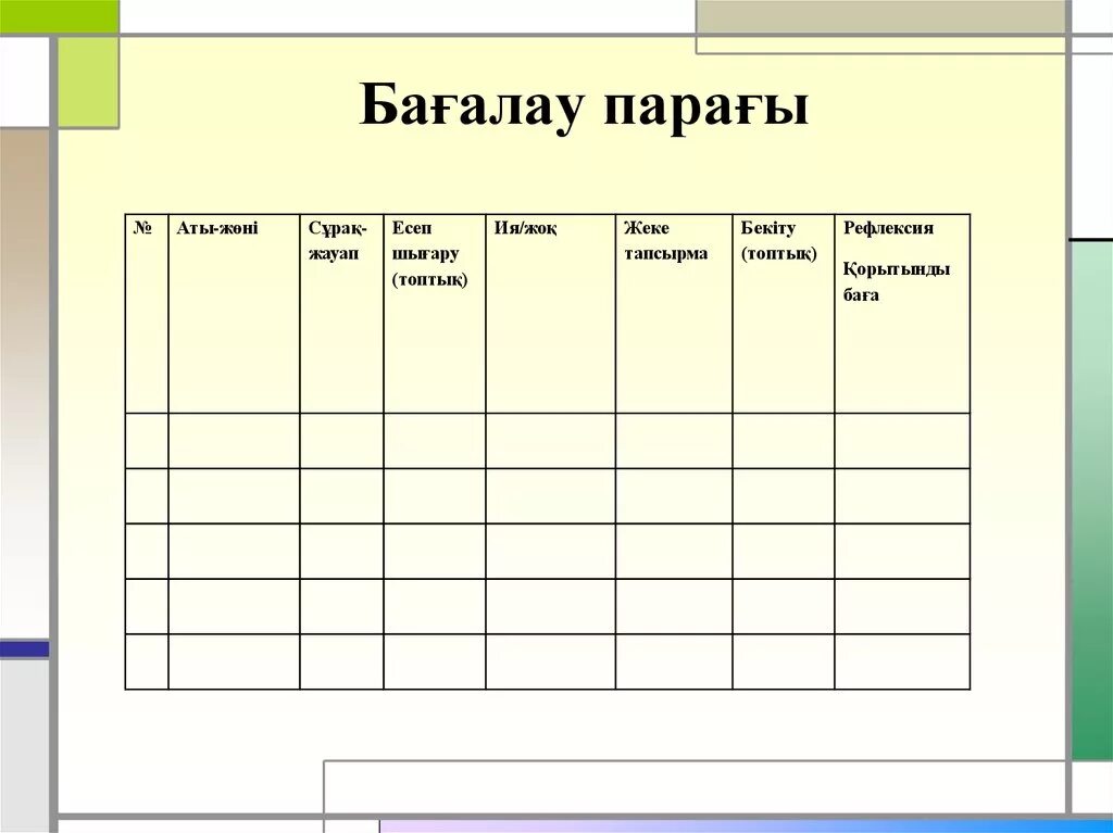 А вс денгейдегі бағалау парақтары шаблон. Өзін бағалау парағы. Лессон стадии бақылау парағы. Өзін бағалау парағы. Оценочный лист для учащихся.