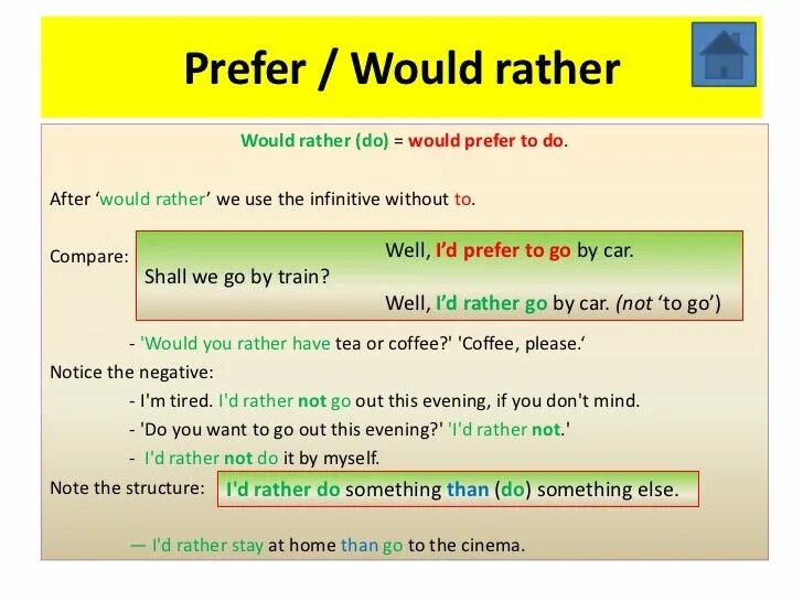 We had better at home. Конструкция would rather. Prefer would rather. Prefer and would rather грамматика. Would rather правило.