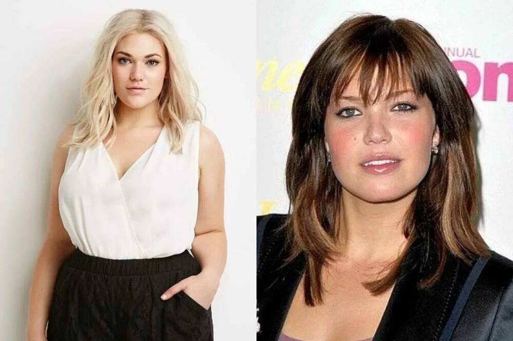 келли кларксон стрижки. келли кларксон прическа с челкой. жирная девушка с каре. стрижки для полных девушек. пухленькое лицо девушки.