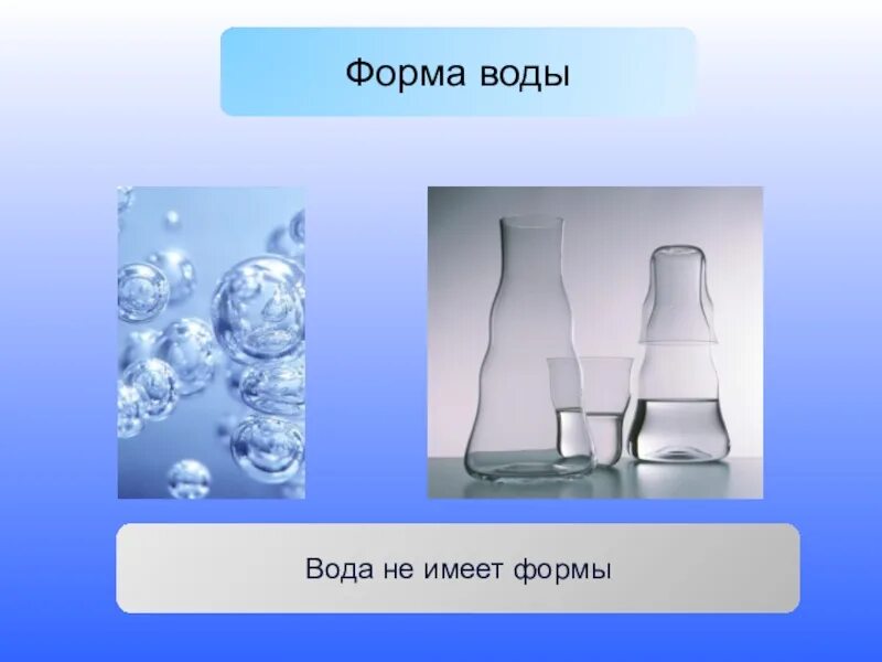 Имеют ли жидкости форму. Вода не имеет формы. Схема вода не имеет формы. Форма воды в схемах. Схема свойства воды.