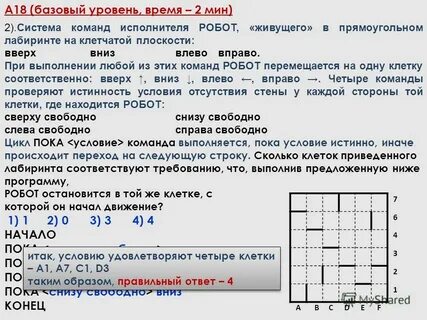 Робот гуляет по клетчатой плоскости