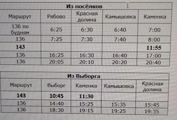 Расписание автобуса 135 советский выборг. Расписание 136 маршрута. 136 Автобус расписание. Маршрут 136 Выборг Рябово. 136 Автобус Выборг Каменка.