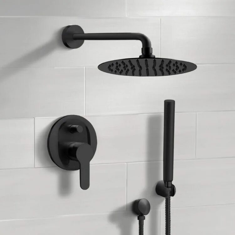 Grohe черный матовый. Встраиваемый смеситель для душа Noken forma n199999401.