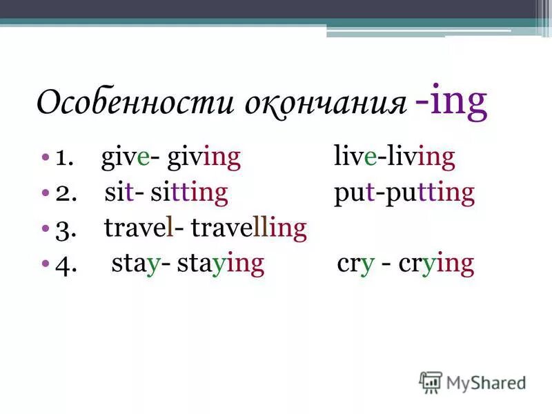 Глаголы с окончанием ing. Окончание ing правило. Окончание ing в английском языке у глаголов. Правило окончания ing в английском языке. Talks ing