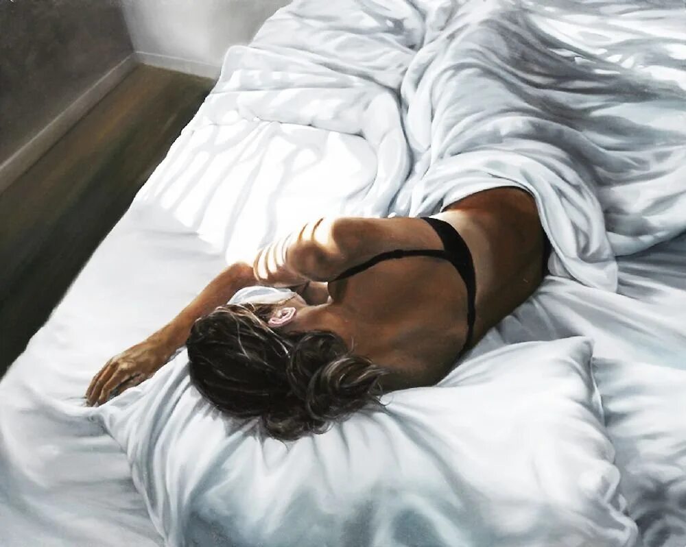 Попала на постель. Реалистическая живопись Eric Zener. Маршенников художник.