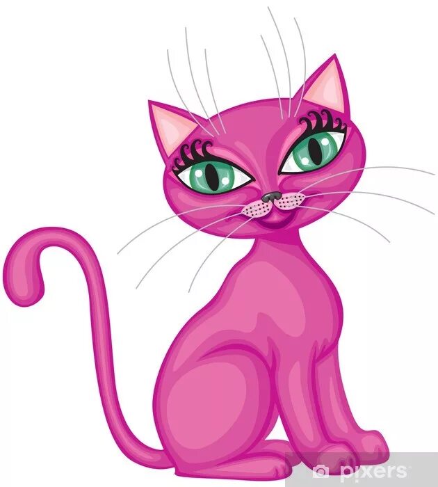Сказку розовый котенок. Розовая кошка мультяшная. розовый котик мультяшный. нарисованный розовый котенок. розовая кошечка рисунок.