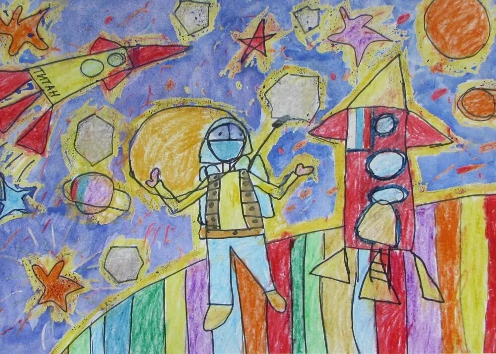 Рисунок на тему космос. Детский рисунок космос. Рисуем космос с детьми. Детские рисунки на космическую тему. Загадочный космос рисунки