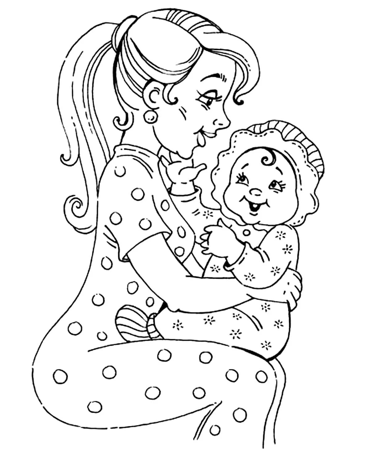 Разукрашка мама