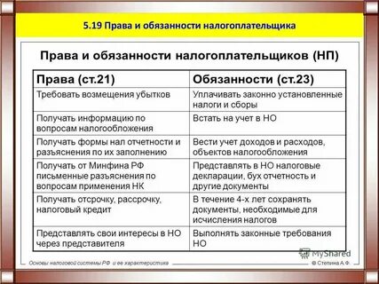 Ответственность налогоплательщика и налоговых органов