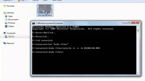 Cmd как скрыть файл