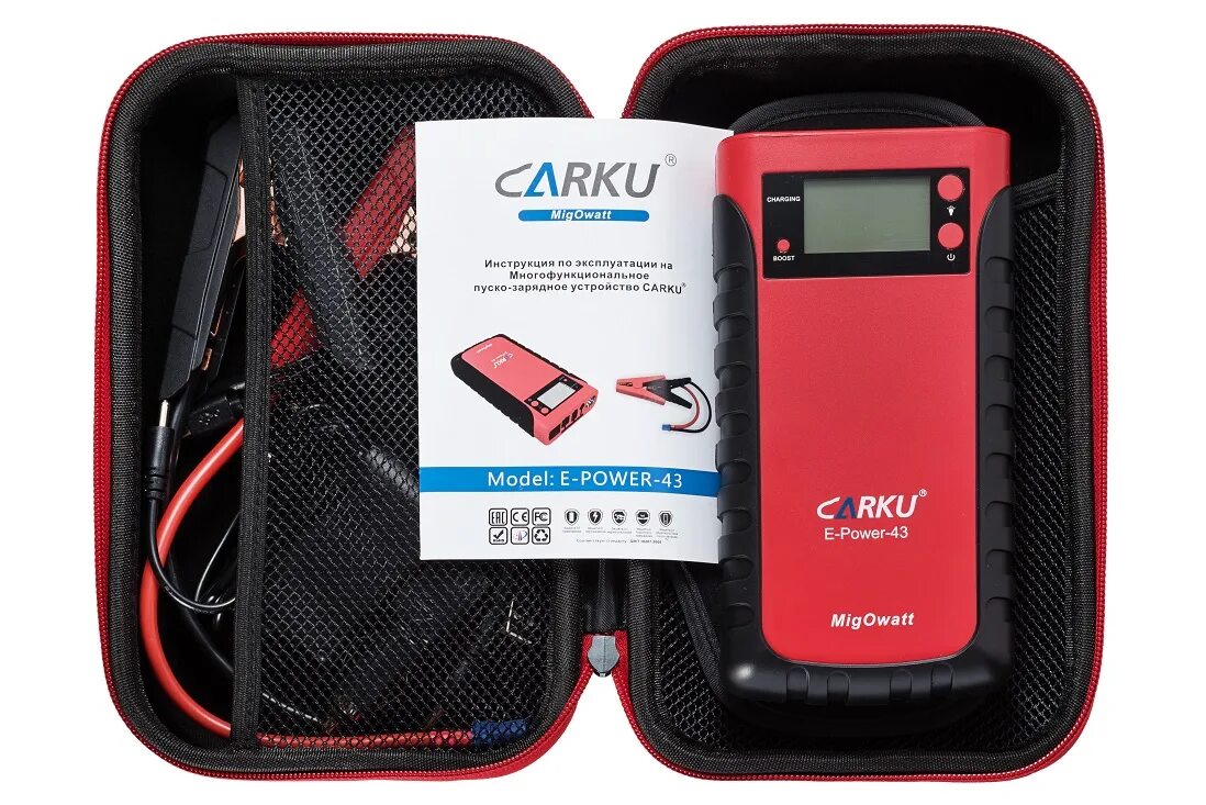 Пуско зарядное устройство для автомобиля как пользоваться. Carku e-power-43. carku e-power 43 migowatt. пуско-зарядное у-во carku epower-43 (портативное, ток 500а, 55.5 wh, 15ah). пусковое устройство carku epower-43.