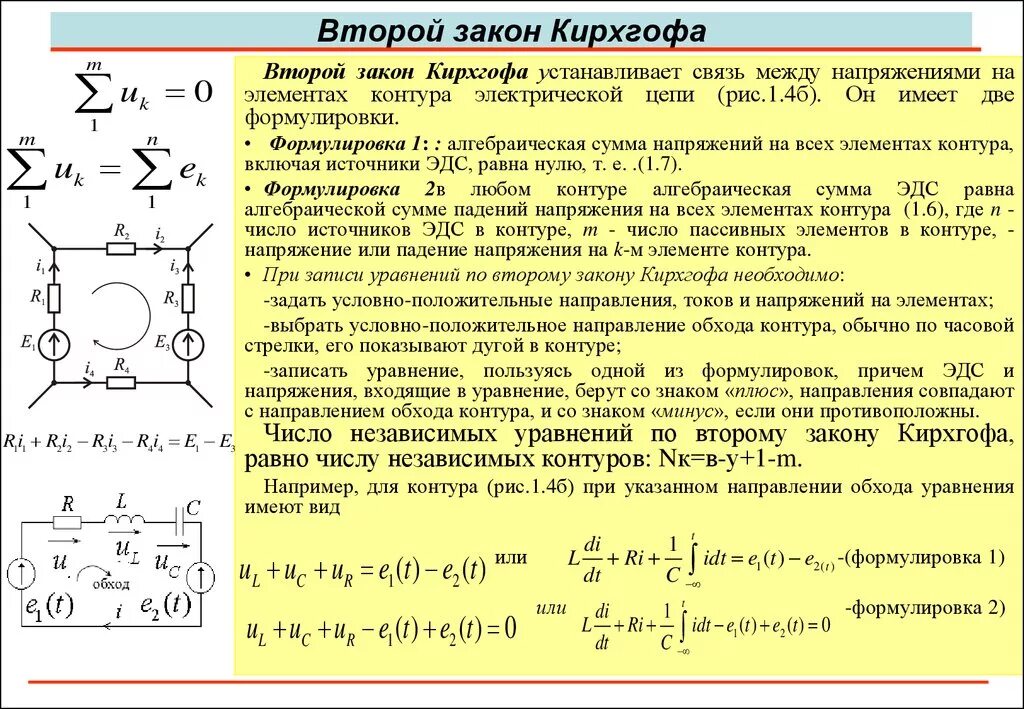 Формулы по 1 закону Кирхгофа. Первый закон Кирхгофа для электрической цепи. Формула второго закона Кирхгофа. 2 Правило Кирхгофа для цепи.