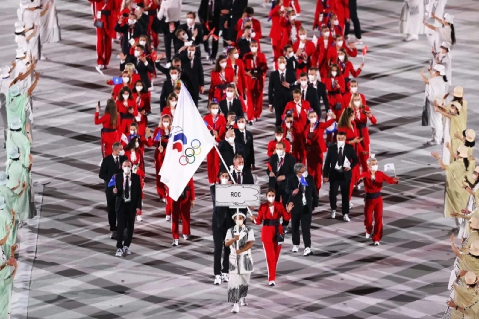 Церемония под. Сборная России на Олимпиаде в Токио 2021. Олимпийские игры в Токио 2020.