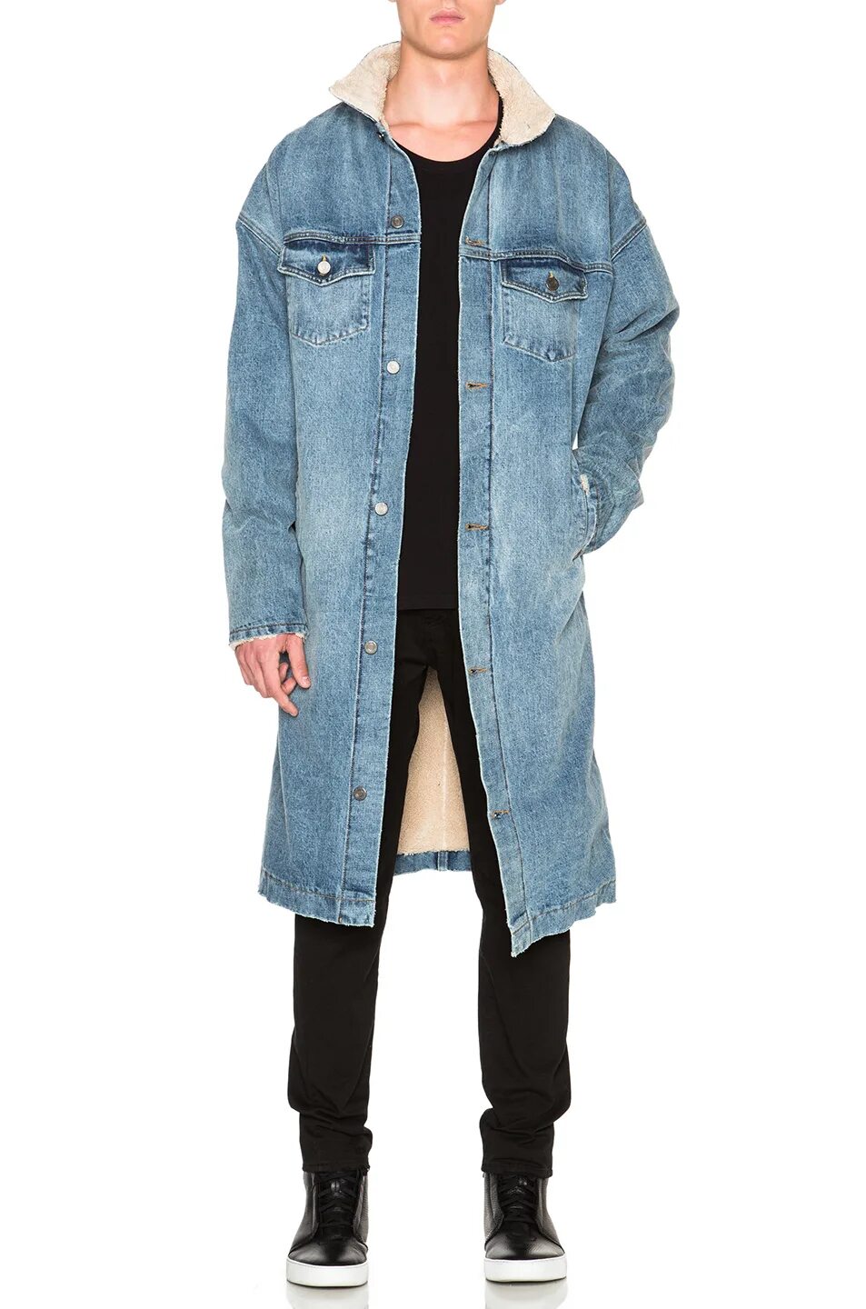 Джинсовое пальто Fear of God. Мужское джинсовое пальто Fear of God. Denim Trench Coat мужской. Длинное джинсовое пальто мужское. Купить удлиненную джинсовую